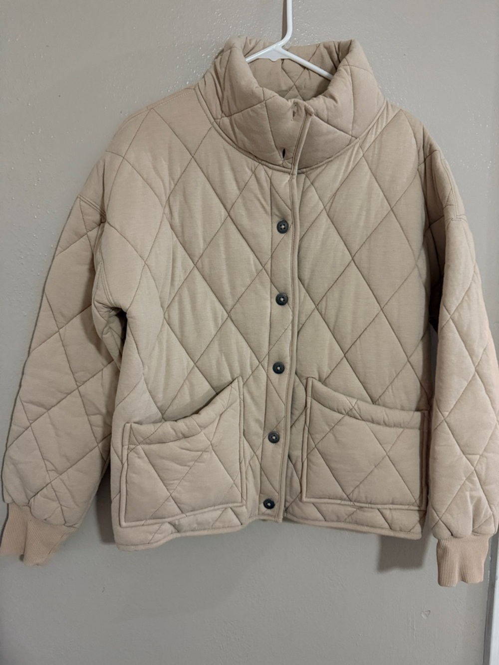 wild fable Quilted Puffer Jacket in Beige-Tan